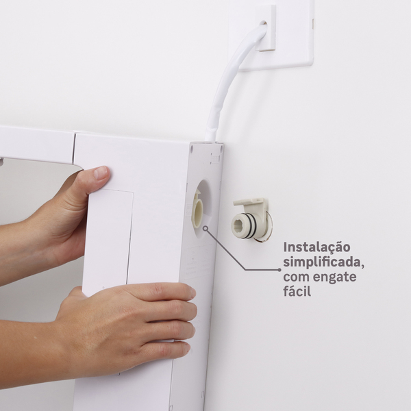 Chuveiro Elétrico Eletrônico 220V 7700w Branco e Cromado Quadrado Falls Hydra - Image 4