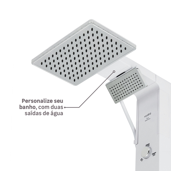 Chuveiro Elétrico Eletrônico 220V 7700w Branco e Cromado Quadrado Falls Hydra - Image 6