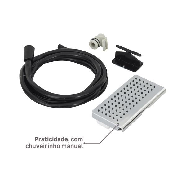 Chuveiro Elétrico Eletrônico 220V 7700w Preto e Cromado Quadrado Falls Hydra - Image 9