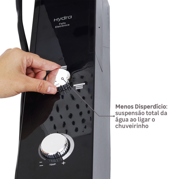Chuveiro Elétrico Eletrônico 220V 7700w Preto e Cromado Quadrado Falls Hydra - Image 8