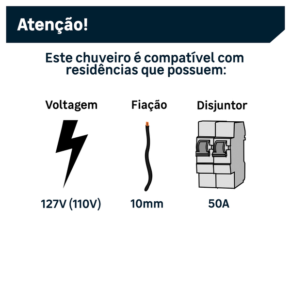 Chuveiro Eletrônico 127V (110V) 5500W Branco Duo Mostrarer Quadra Lorenzetti - Image 4