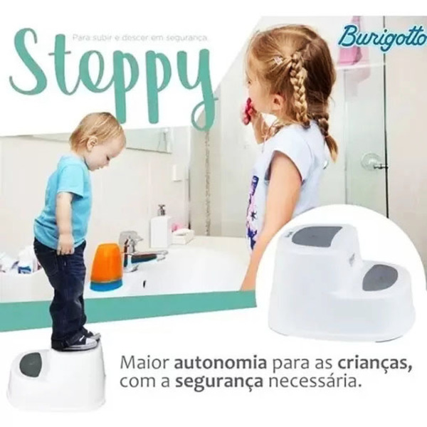 Degrau Burigotto Steppy 2 Em 1 Branco Com Cinza - Image 6