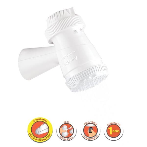 Ducha Eletrica Branca 3 Temperaturas 5500w Componentes Metalicos E Sem Acessorios Tramontina 220v - Image 2