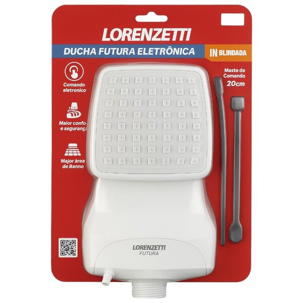 Chuveiro Elétrico Eletrônico 220V 7500W Branco Quadrado Futura Lorenzetti - Image 2