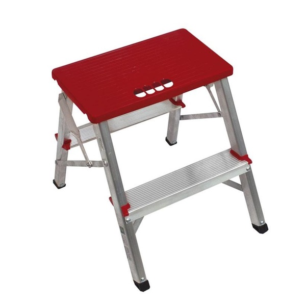 Escada 1 Degrau + 1 Banqueta-bilateral Alumínio Reforçada