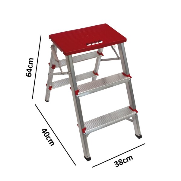 Escada 2 Degraus + Banqueta Domestica Alumínio - Até 100kg - Image 2