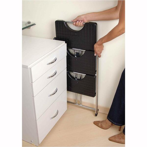 Escada 3 Degraus Dobrável Resistente Aço Anodilar Preta - Image 7