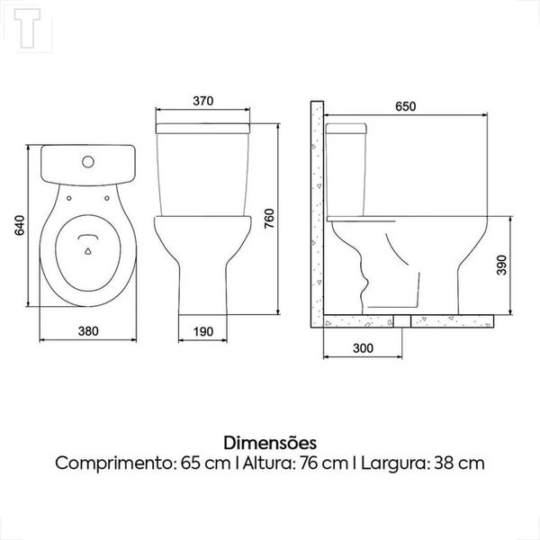 Kit De Bacia Com Caixa Acoplada E Assento Flamingo Incepa Branco - Image 10