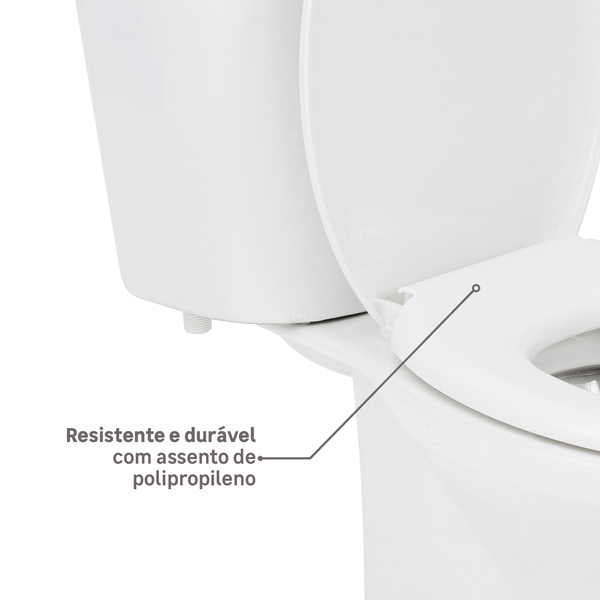Kit Vaso Sanitário com Caixa Acoplada e Assento Branco Duplo Acionamento 3/6L Saída Vertical Infantil Icasa - Image 7