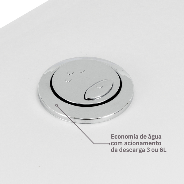 Kit Vaso Sanitário com Caixa Acoplada e Assento Branco Duplo Acionamento 3/6L Saída Vertical Mariana Icasa - Image 7