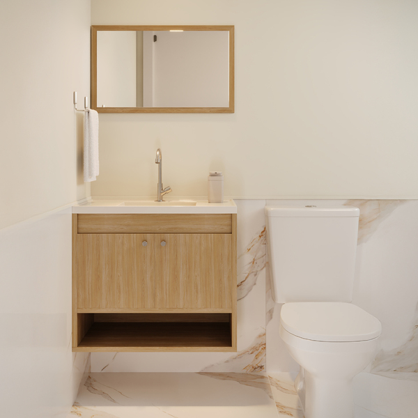 Kit Vaso Sanitário com Caixa Acoplada e Assento Branco Duplo Acionamento 3/6L Saída Vertical Mariana Icasa - Image 3