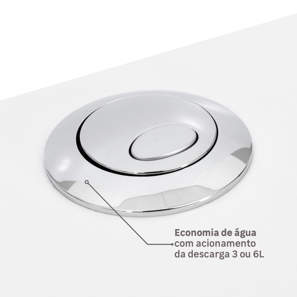 Kit Vaso Sanitário com Caixa Acoplada e Assento Branco Duplo Acionamento 3/6L Saída Vertical Sabatini Icasa - Image 6