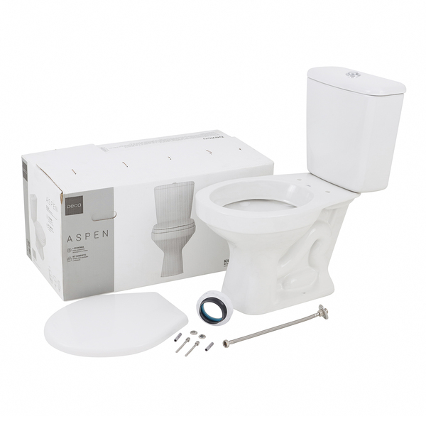 Kit Vaso Sanitário com Caixa Acoplada e Assento Branco Duplo Acionamento 3/6L Saída Vertical Aspen Deca - Image 3