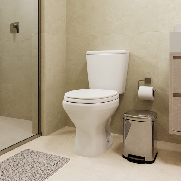 Kit Vaso Sanitário com Caixa Acoplada e Assento Branco Duplo Acionamento 3/6L Saída Vertical Aspen Deca - Image 2