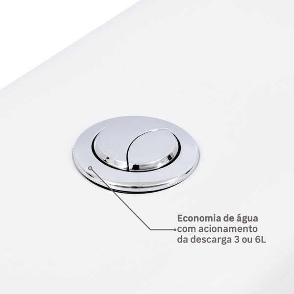Kit Vaso Sanitário com Caixa Acoplada e Assento Branco Duplo Acionamento 3/6L Saída Vertical Aspen Deca - Image 5