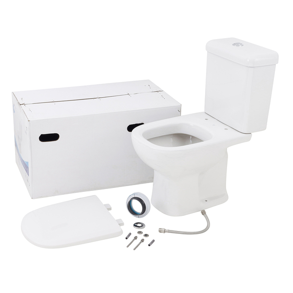 Kit Vaso Sanitário com Caixa Acoplada e Assento Branco Duplo Acionamento 3/6L Saída Vertical Lille Sensea - Image 3