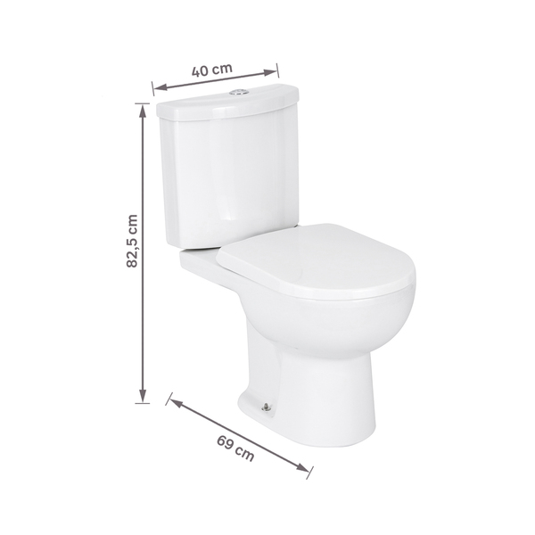 Kit Vaso Sanitário com Caixa Acoplada e Assento Branco Duplo Acionamento 3/6L Saída Vertical Luna Speciale Icasa - Image 10