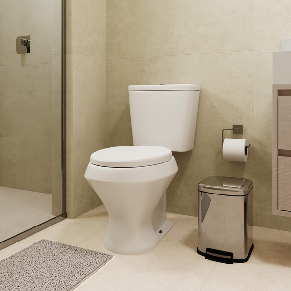 Kit Vaso Sanitário com Caixa Acoplada e Assento Branco Duplo Acionamento 3/6L Saída Vertical Ravena Deca - Image 2