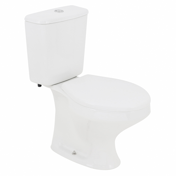 Kit Vaso Sanitário com Caixa Acoplada e Assento Branco Duplo Acionamento 3/6L Saída Vertical Ravena Deca