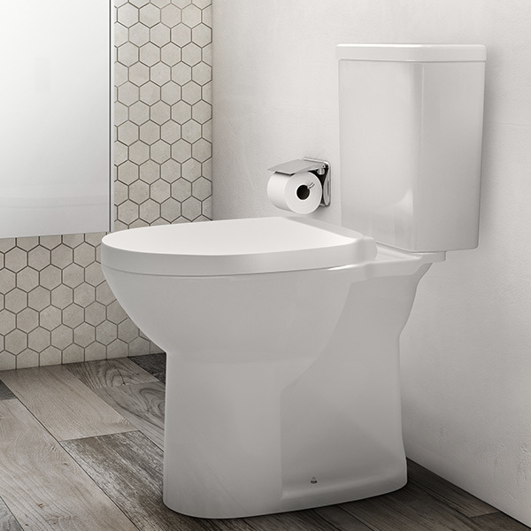 Kit Vaso Sanitário com Caixa Acoplada e Assento Branco Duplo Acionamento 3/6L Saída Vertical Round Roca - Image 2