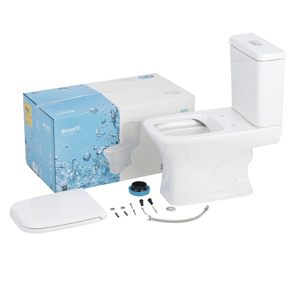 Kit Vaso Sanitário com Caixa Acoplada Branco 3/6L Vertical Gali Docol - Image 2