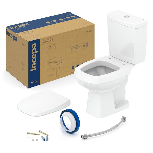 Kit Vaso Sanitário com Caixa Acoplada e Assento Soft Close Avant Incepa Branco Brilhante. - Image 2