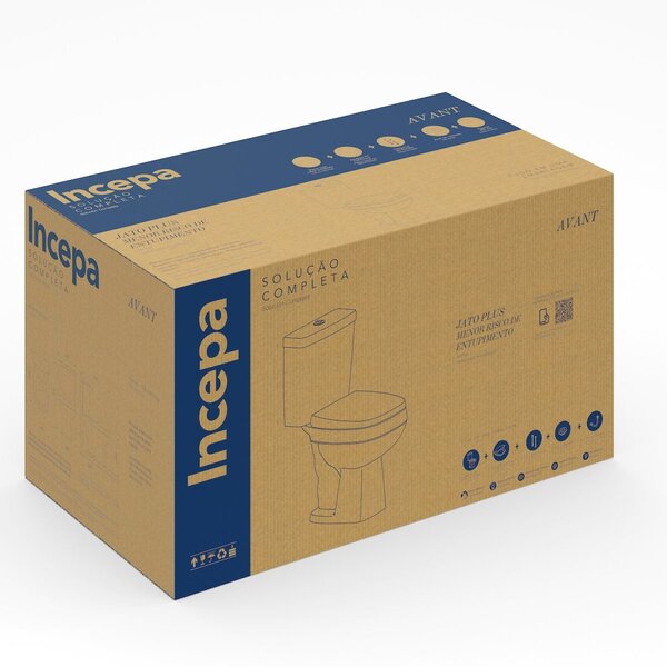 Kit Vaso Sanitário com Caixa Acoplada e Assento Soft Close Avant Incepa Branco Brilhante. - Image 7