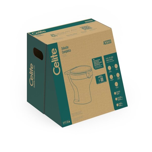 Kit Vaso Sanitário Convencional Com Abertura E Assento Acesso Celite Branco Brilhante - Image 8