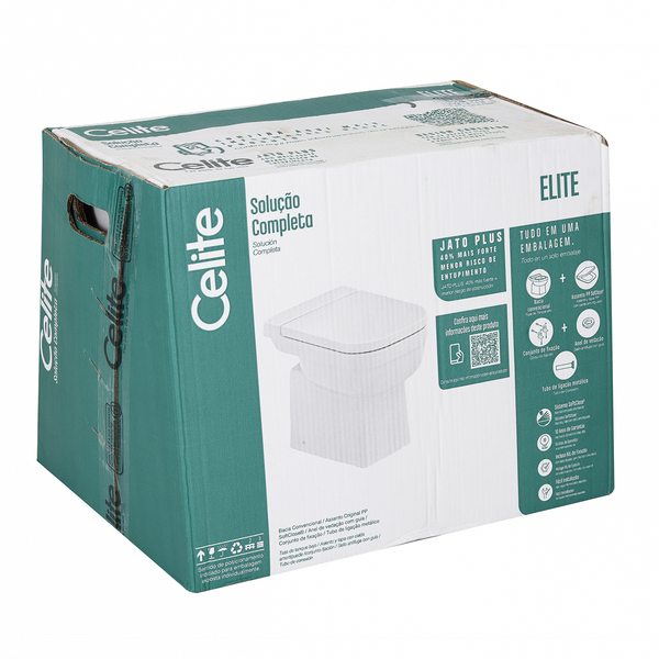 Kit Vaso Sanitário Convencional com Assento Branco Saída Vertical Elite Celite - Image 10