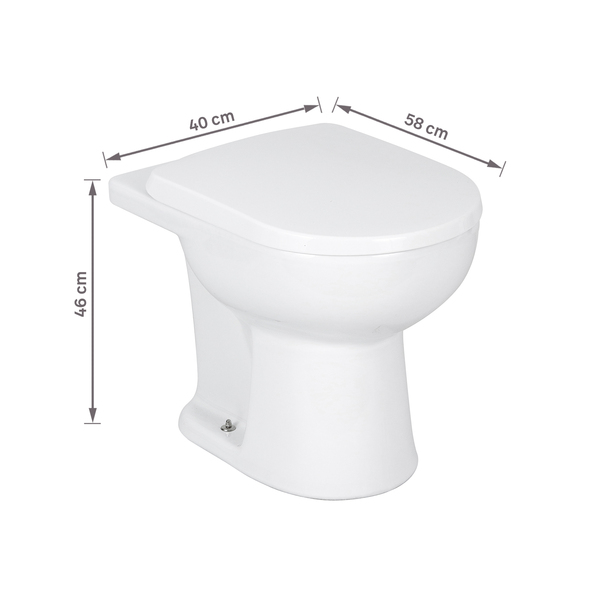 Kit Vaso Sanitário Convencional com Assento Branco Saída Vertical Luna Icasa - Image 9