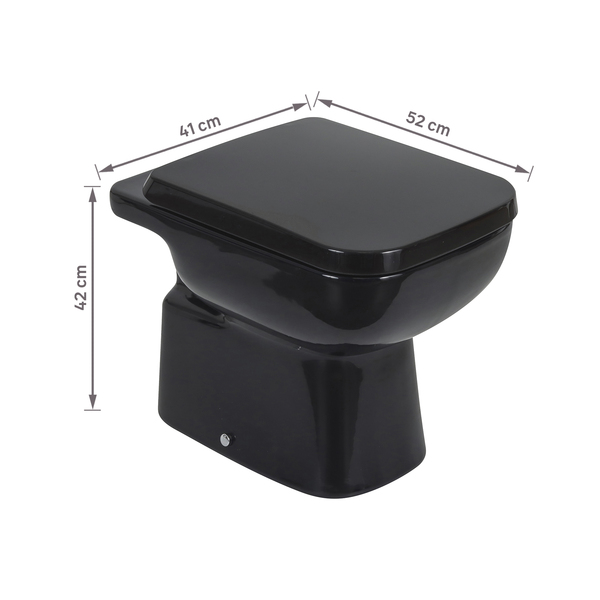 Kit Vaso Sanitário Convencional com Assento Preto Saída Vertical Misti Icasa - Image 9