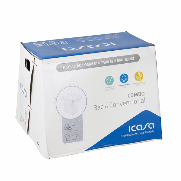 Kit Vaso Sanitário Convencional com Assento Preto Saída Vertical Misti Icasa - Image 10