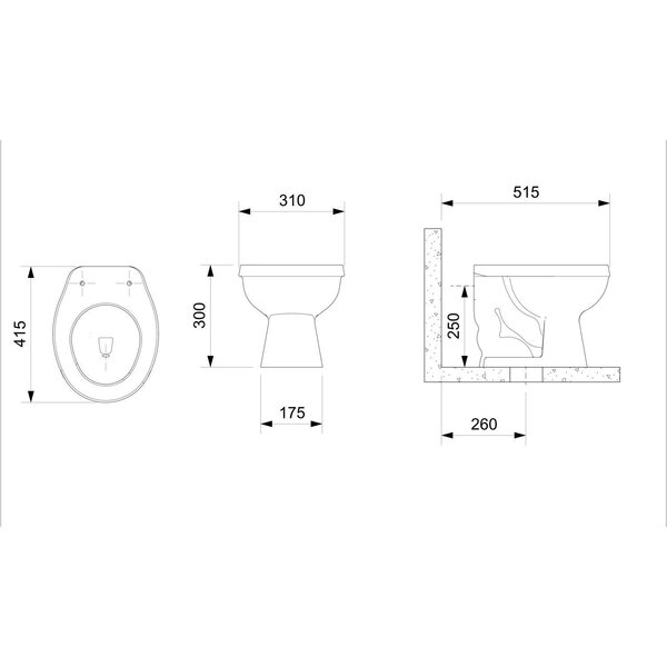 Kit Vaso Sanitário Convencional Com Assento Pp Kids Celite Branco Brilhante - Image 4