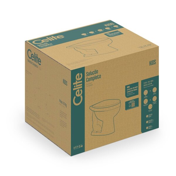 Kit Vaso Sanitário Convencional Com Assento Pp Kids Celite Branco Brilhante - Image 7