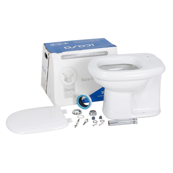 Kit Vaso Sanitário Convencional com Assento Branco Saída Vertical Sabatini Icasa - Image 2