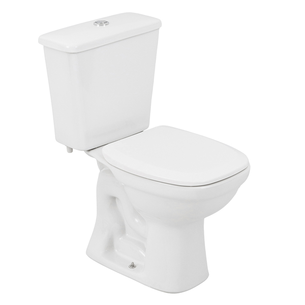 Kit Vaso Sanitário com Caixa Acoplada e Assento Branco Duplo Acionamento 3/6L Saída Vertical Mariana Icasa