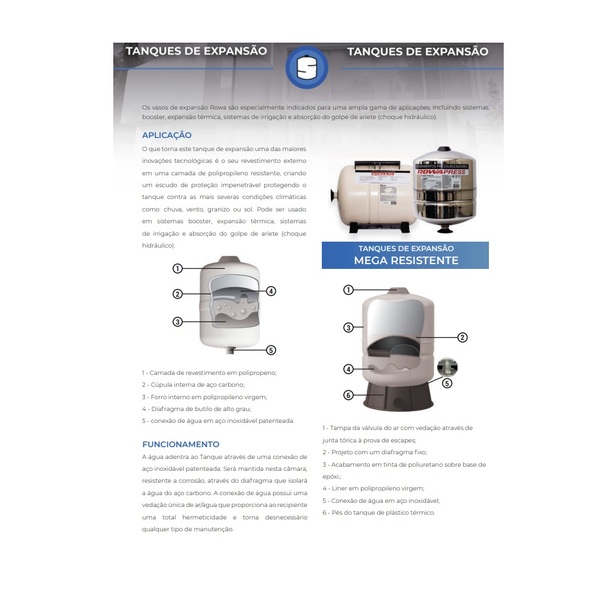 Tanque de expansão Rowa 20l horizontal Aço carbono - Image 3