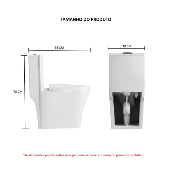 Vaso Sanitário Acoplado (monobloco) Smart 275 - Smart Norte - Image 7
