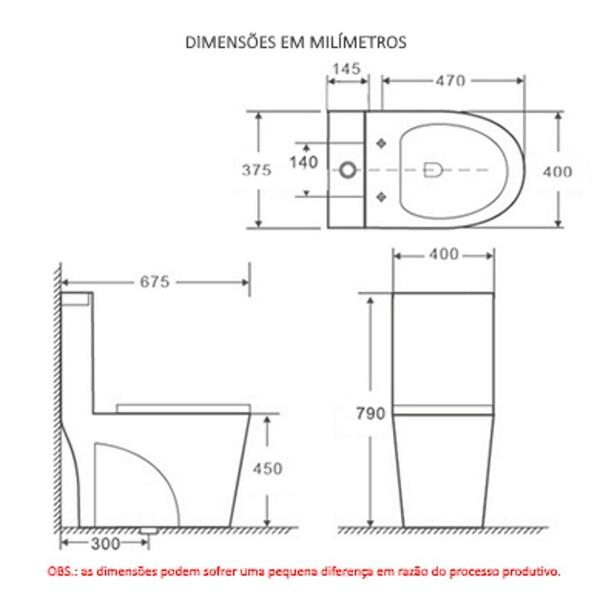 Vaso Sanitário Caixa Acoplada Monobloco Smart Plus - Image 2