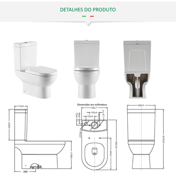 Vaso Sanitario Caixa Acoplada Smart Fit - Smart Norte - Image 6