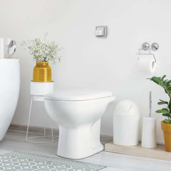 Kit Vaso Sanitário Convencional para Descarga de Parede com Assento Branco Vertical Lille Sensea - Image 2