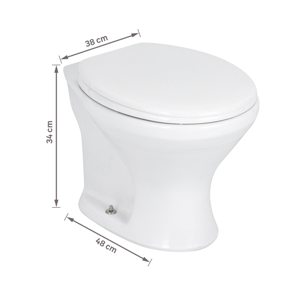 Kit Vaso Sanitário Convencional para Descarga de Parede com Assento Saída Vertical Infantil Branco Icasa - Image 9