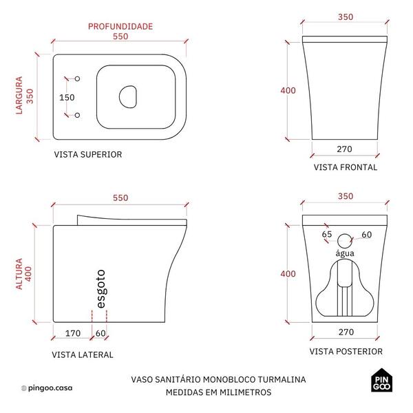 Vaso Sanitário Convencional Turmalina Pingoo.casa - Branco - Image 10
