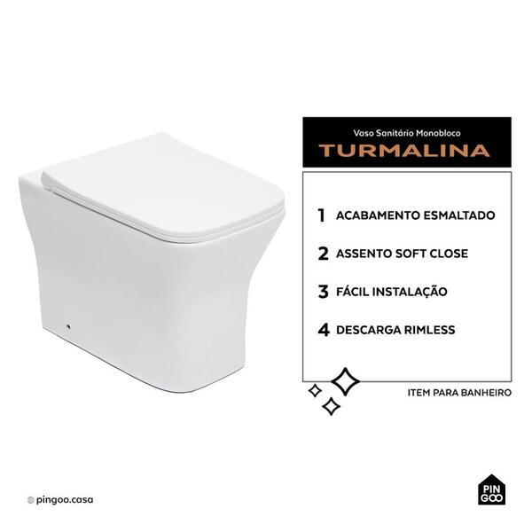Vaso Sanitário Convencional Turmalina Pingoo.casa - Branco - Image 2