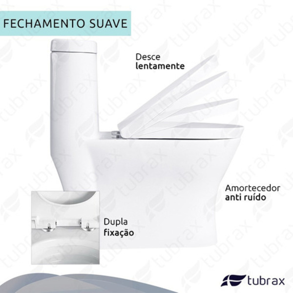Vaso Sanitário Monobloco Acoplada Caixa Privada Tubrax - Image 3