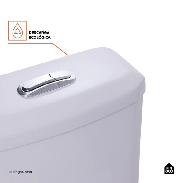 Vaso Sanitário Monobloco Caixa Acoplada Privada Barita Pingoo.casa - Branco - Image 3