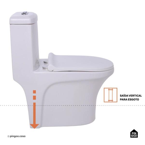 Vaso Sanitário Monobloco Caixa Acoplada Privada Barita Pingoo.casa - Branco - Image 7