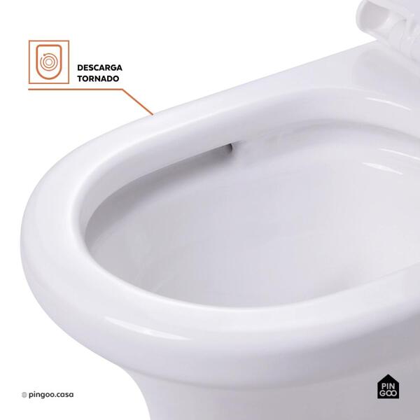 Vaso Sanitário Monobloco Caixa Acoplada Privada Barita Pingoo.casa - Branco - Image 4