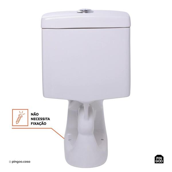 Vaso Sanitário Monobloco Caixa Acoplada Privada Taquaras Pingoo.casa - Branco - Image 5
