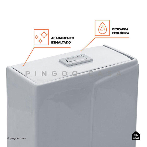 Vaso Sanitário Monobloco - Caixa Acoplada - Topázio Pingoo.casa - Branco - Image 3